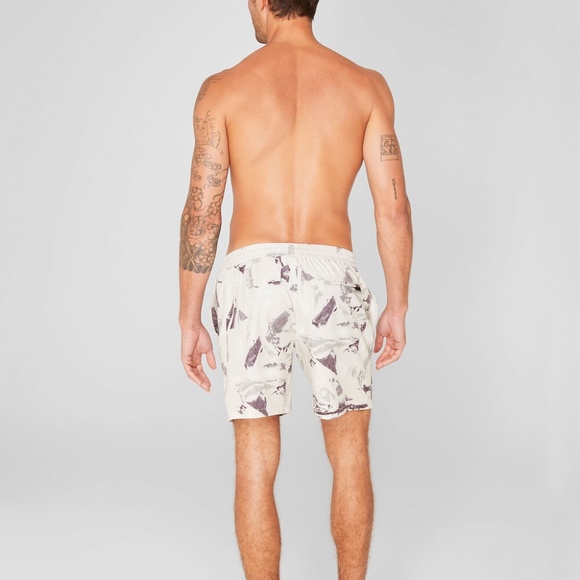 Bo Printed Swim Trunk - New With Tags - NEVER WORN - Silver - Picture 2 of 5